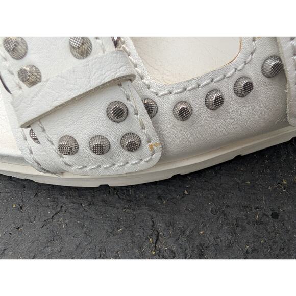 Kennel Schmenger Women's Studded Slides Sandals Sz 8 Natural Calf Milk Silver - Picture 5 of 10